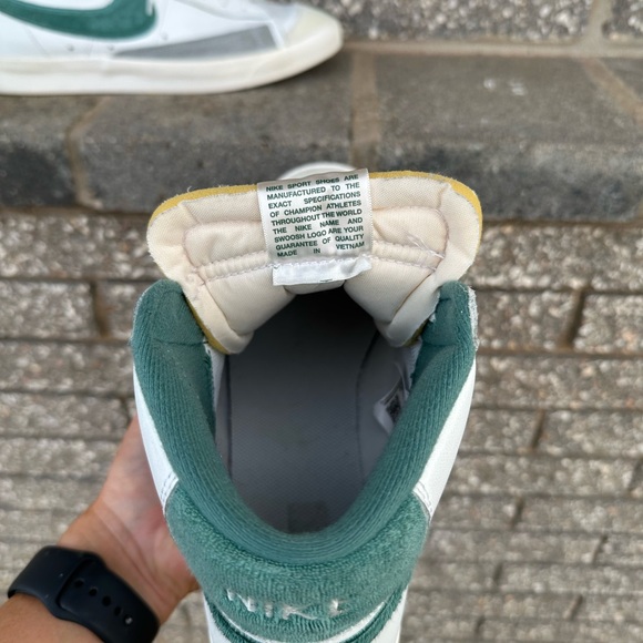 Men’s Nike Blazer Vintage Mid ‘77 PRM White Bicoastal Green Size 12 High Tops - Picture 12 of 15